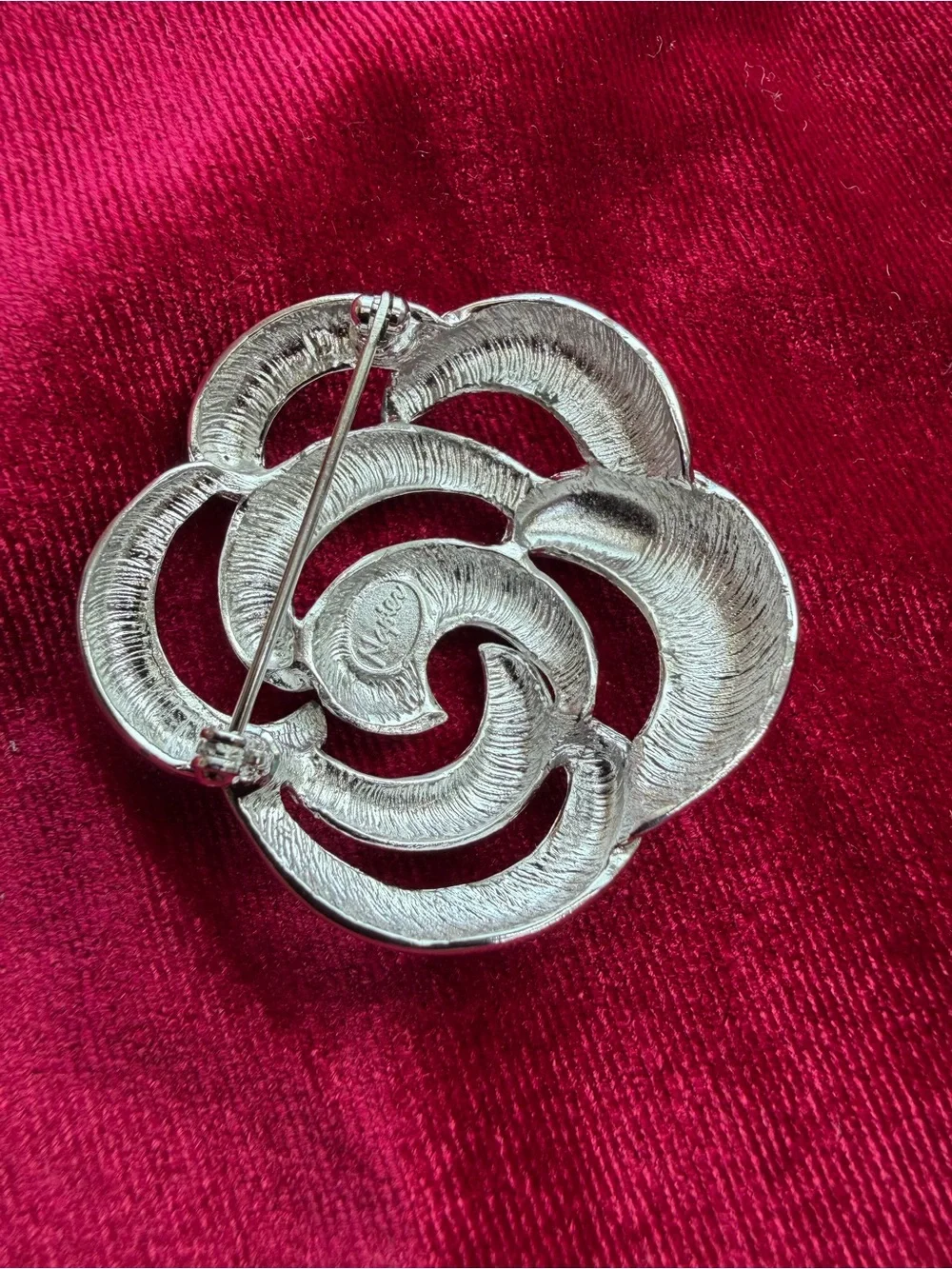 Vintage Napier Silver tone Swirl Design Brooch